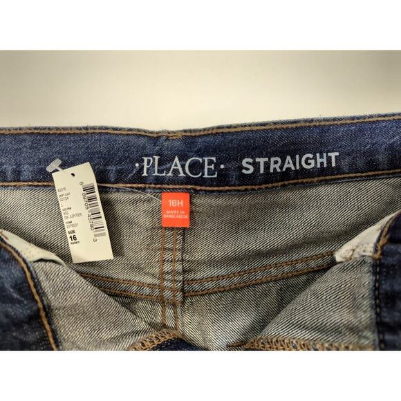 The Children's Place Boy Jeans 14 Huskey Dark Blue Straight New - Picture 9 of 12